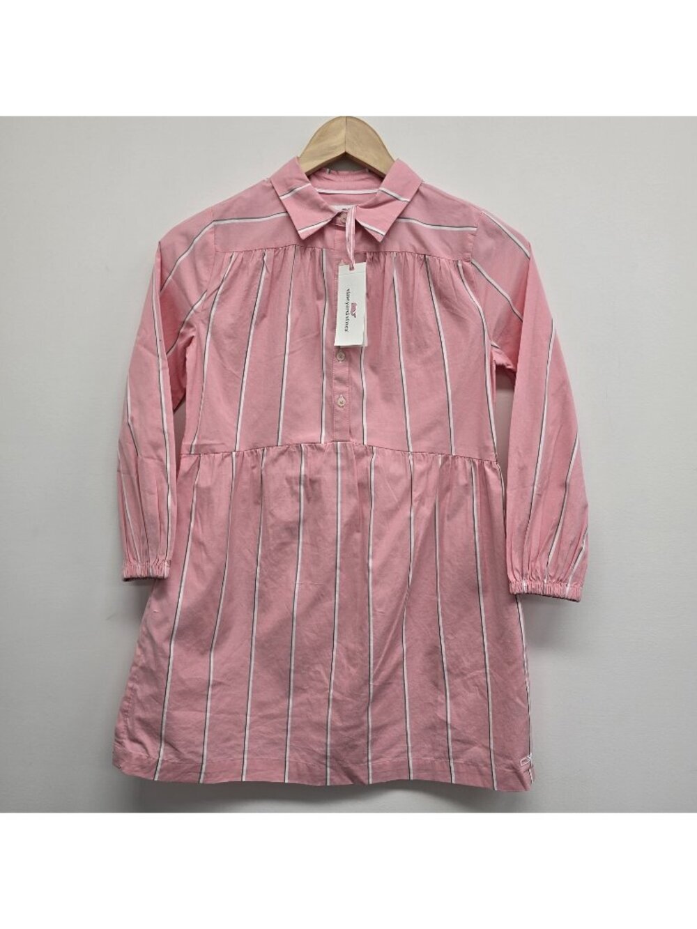 NWT Vineyard Vines Striped Poplin Shirt Dress Girls Sz M 10-12 Preppy Classic